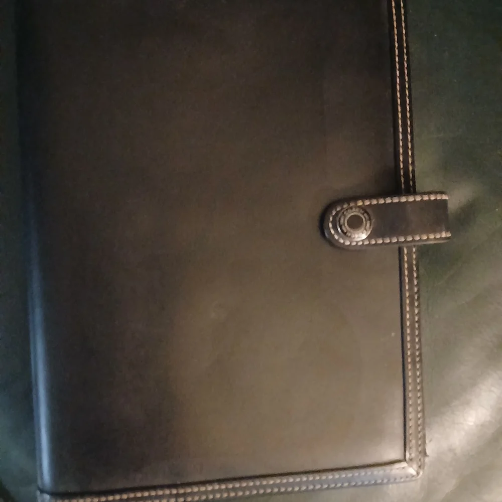 Authentic Coach Black Leather Daily Planner - Picture 1 of 8
